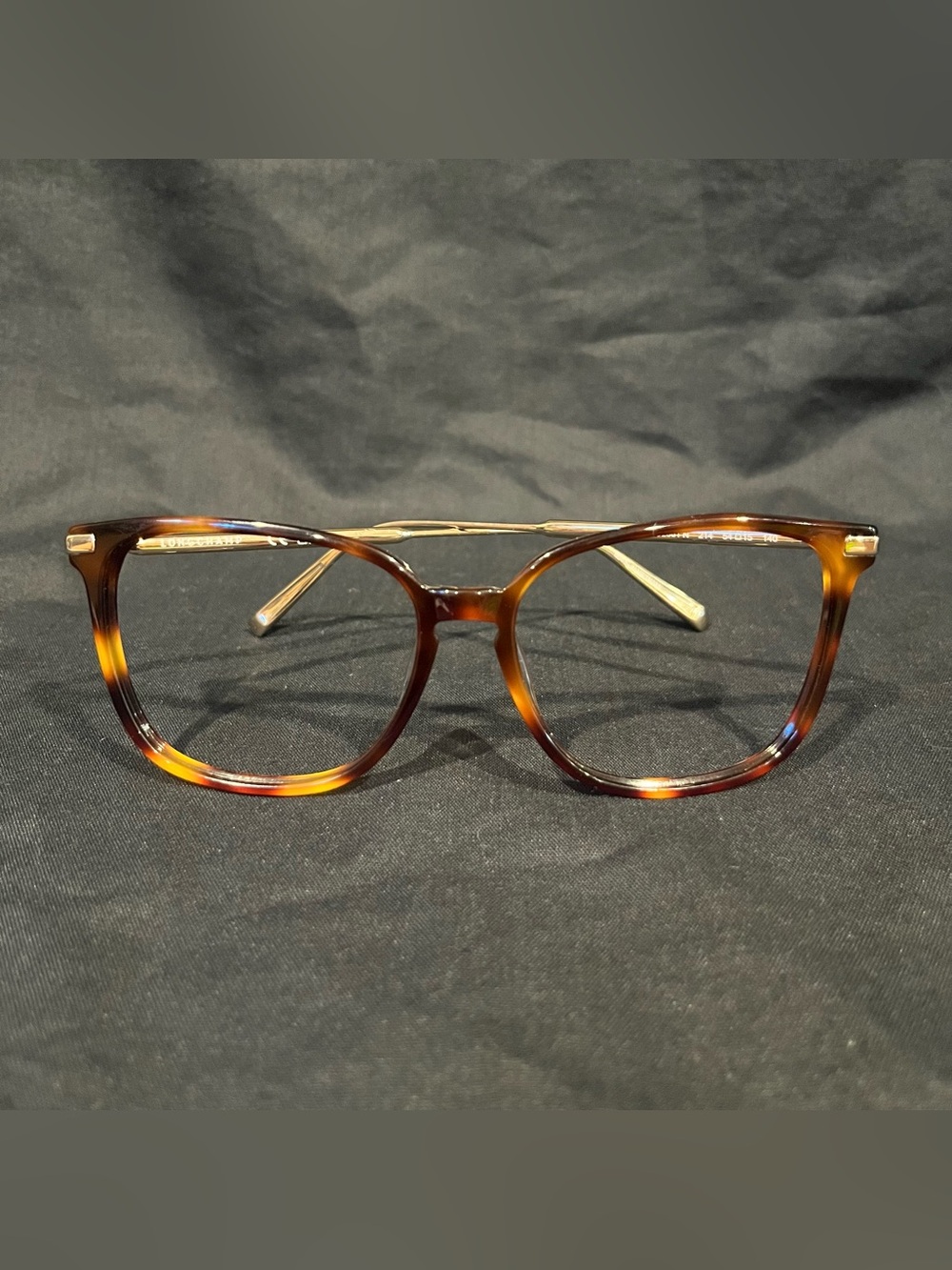Longchamp Tortoiseshell Eyeglass Frames with Metal Arms - Classic Style